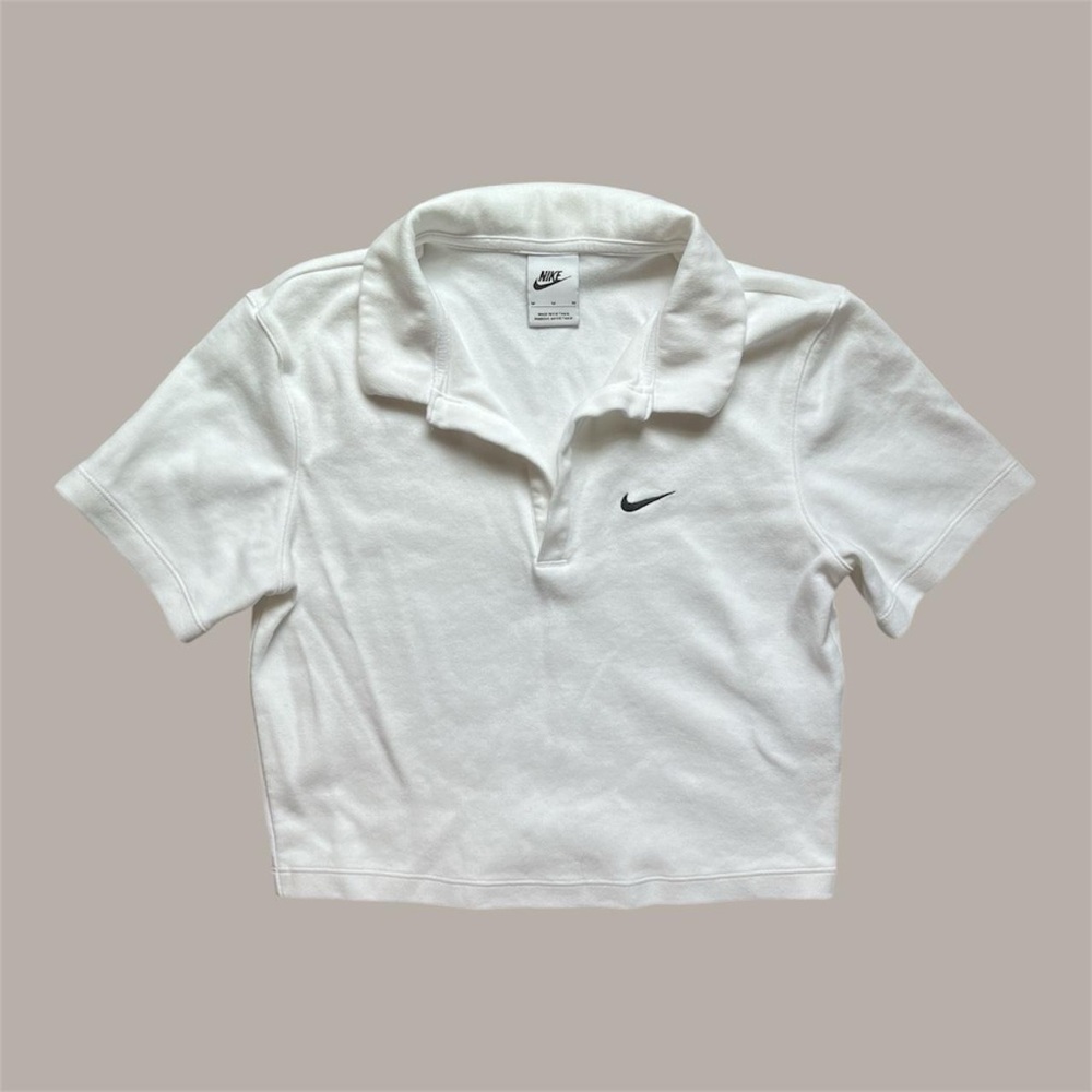 Nike Classic White Polo Crop Top